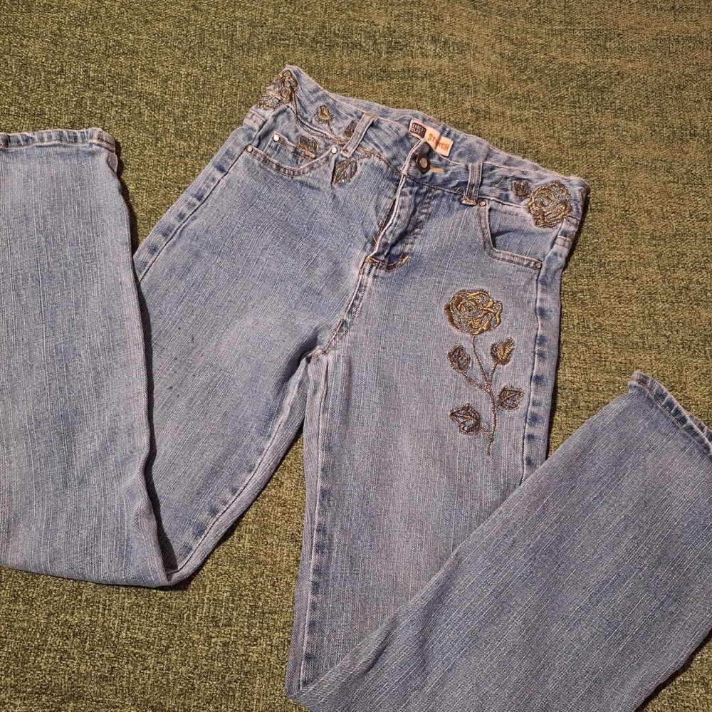 Embroidered Blue Jeans